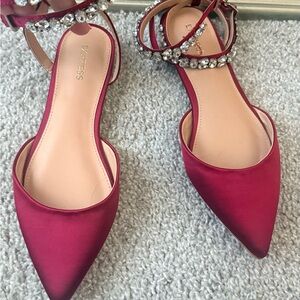 Express Satin Red Flats